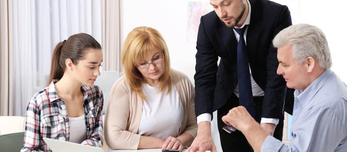 Family consulting notary public at office